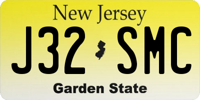 NJ license plate J32SMC