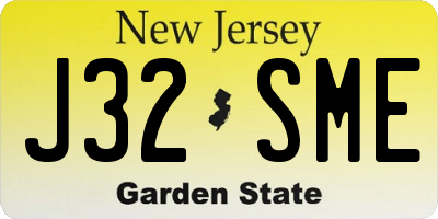 NJ license plate J32SME