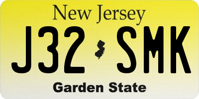 NJ license plate J32SMK