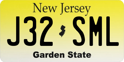 NJ license plate J32SML
