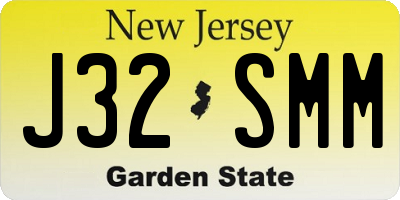 NJ license plate J32SMM