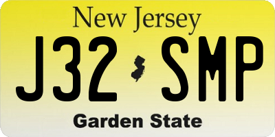 NJ license plate J32SMP