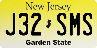 NJ license plate J32SMS