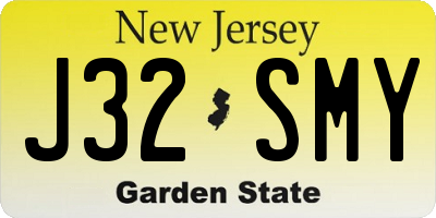 NJ license plate J32SMY
