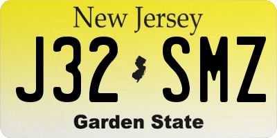NJ license plate J32SMZ