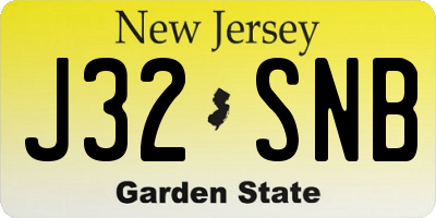 NJ license plate J32SNB