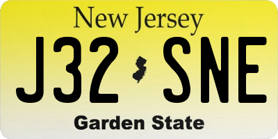 NJ license plate J32SNE
