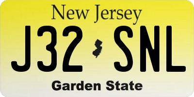 NJ license plate J32SNL