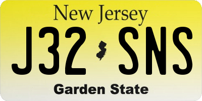 NJ license plate J32SNS