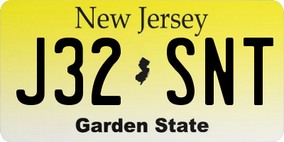 NJ license plate J32SNT