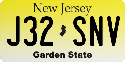 NJ license plate J32SNV