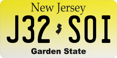 NJ license plate J32SOI