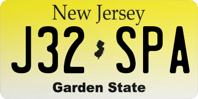 NJ license plate J32SPA