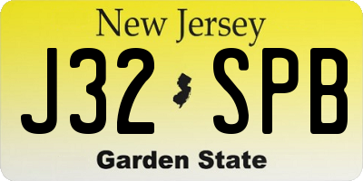 NJ license plate J32SPB