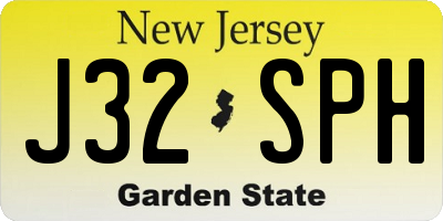 NJ license plate J32SPH