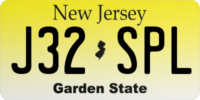 NJ license plate J32SPL