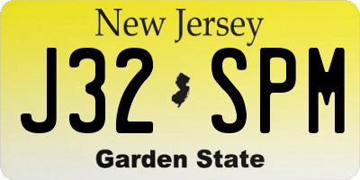 NJ license plate J32SPM