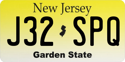 NJ license plate J32SPQ