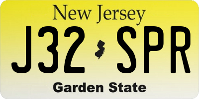 NJ license plate J32SPR
