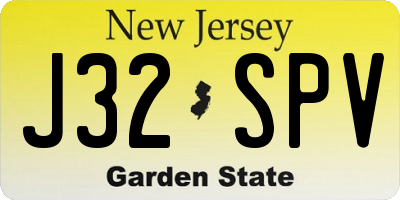 NJ license plate J32SPV