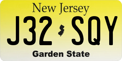 NJ license plate J32SQY
