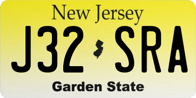 NJ license plate J32SRA