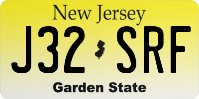 NJ license plate J32SRF