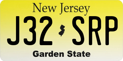 NJ license plate J32SRP