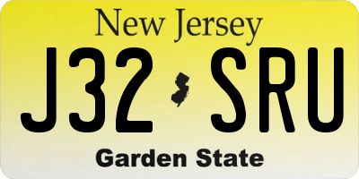 NJ license plate J32SRU