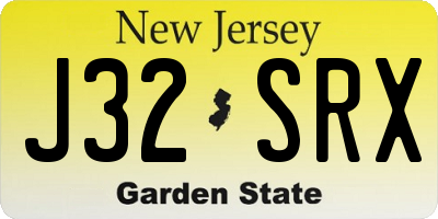 NJ license plate J32SRX