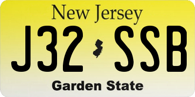 NJ license plate J32SSB