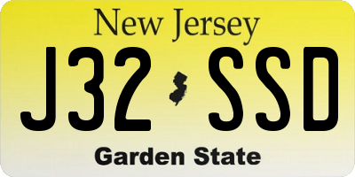 NJ license plate J32SSD