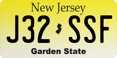 NJ license plate J32SSF