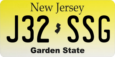 NJ license plate J32SSG