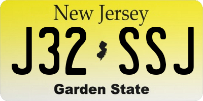 NJ license plate J32SSJ