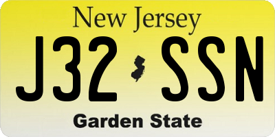 NJ license plate J32SSN