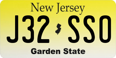 NJ license plate J32SSO
