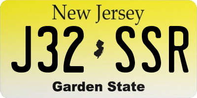 NJ license plate J32SSR