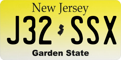 NJ license plate J32SSX