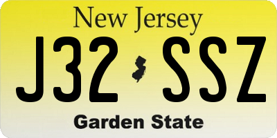 NJ license plate J32SSZ