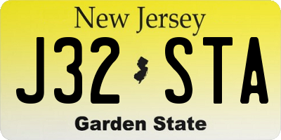NJ license plate J32STA
