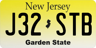 NJ license plate J32STB