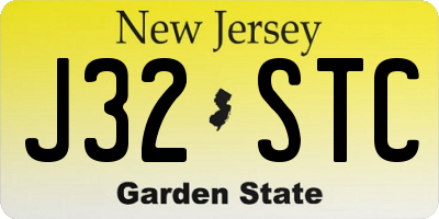 NJ license plate J32STC