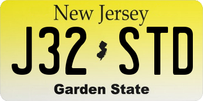 NJ license plate J32STD