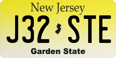 NJ license plate J32STE