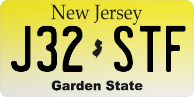 NJ license plate J32STF