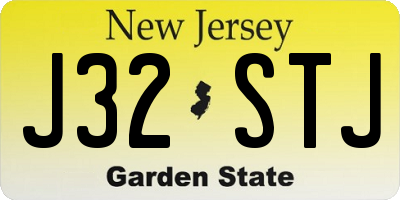 NJ license plate J32STJ