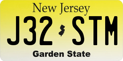 NJ license plate J32STM