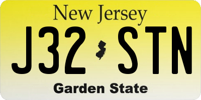 NJ license plate J32STN