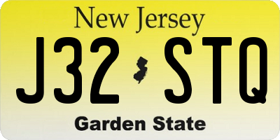 NJ license plate J32STQ